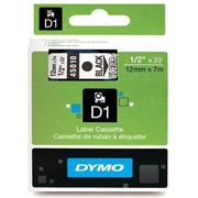 DYMO CINTA D1 12mm x 7m NEGRO/TRANSPARENTE S0720500